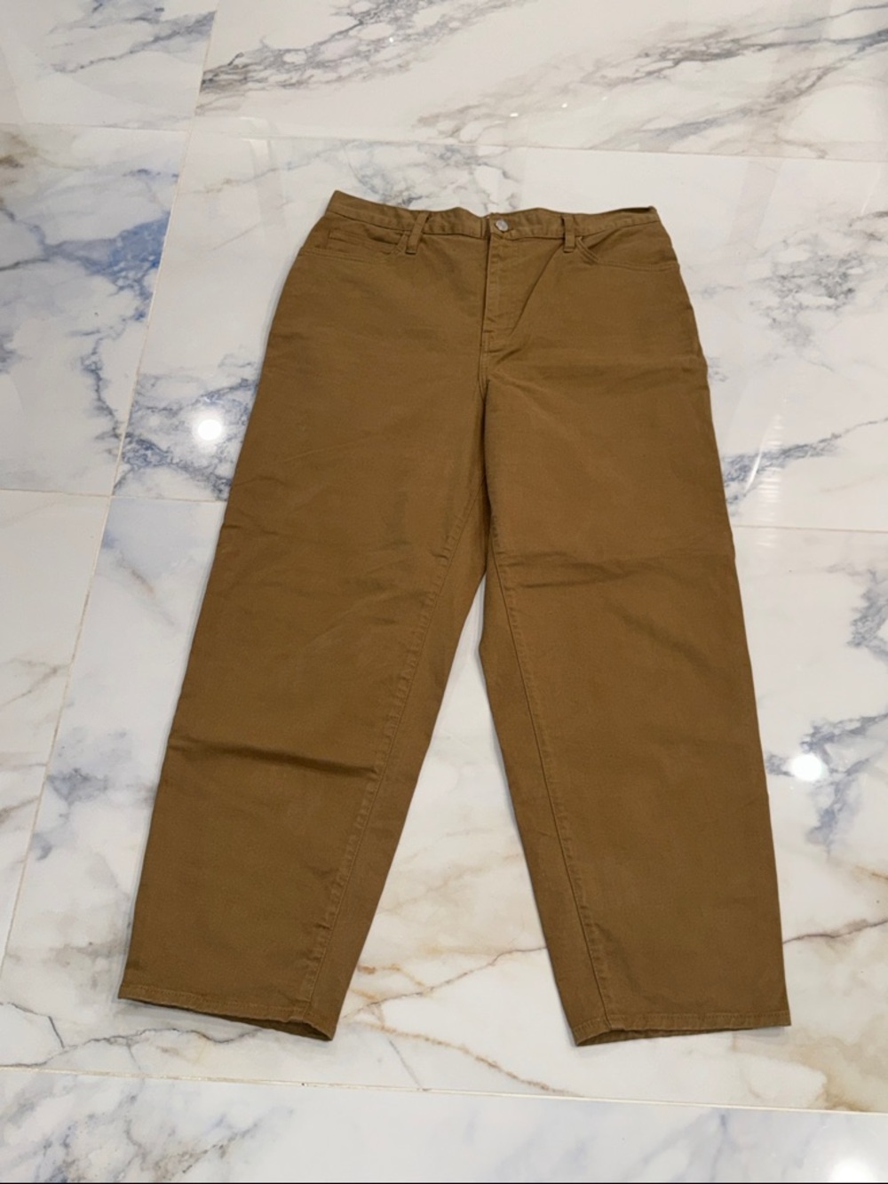 Frame Denim Women’s Ultra High Rise Tan wash ankle Barrel Jeans size 30 like new - Picture 3 of 8